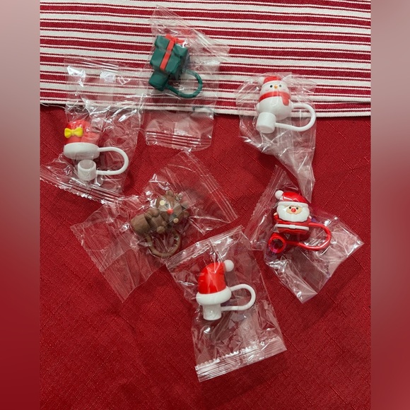 6pc Christmas Straw Toppers Silicone (Stocking Stuffer) ππ
π§βπ - Picture 2 of 2